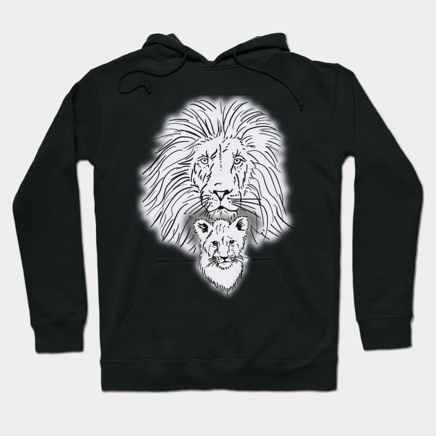 Lion and Cub Hoodie by Cterio